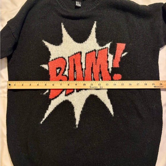 Forever 21 Classic Black Sweater “BAM” Graphic - Picture 8 of 12